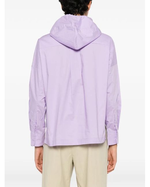 Psophia Purple Drawstring Hooded Shirt