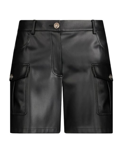 Liu Jo Black Coated Cargo Shorts