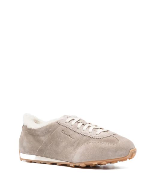 Santoni Gray Panelled Sneakers