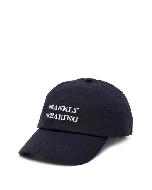 Officine Generale Blue Logo-Embroidered Cap