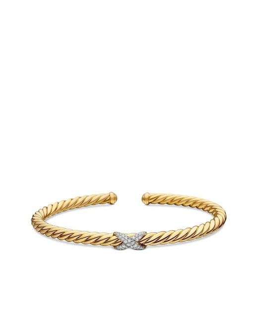 David Yurman Metallic 18Kt X Cablespira Station Diamond Bracelet (4Mm)
