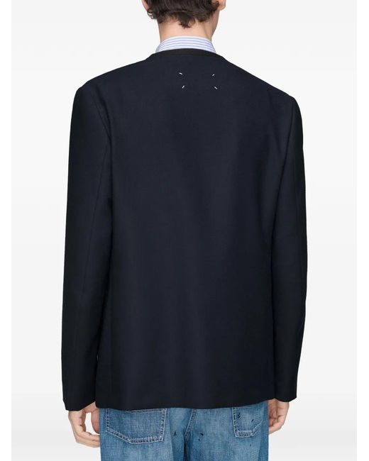 Maison Margiela Blue Veste Sans Fermeture À Design Sans Col for men