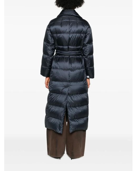 Max Mara Blue Gesteppter Mantel mit Gürtel
