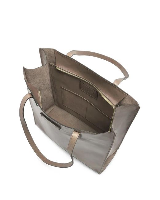 The Bridge Brown Mirra Leather Tote Bag