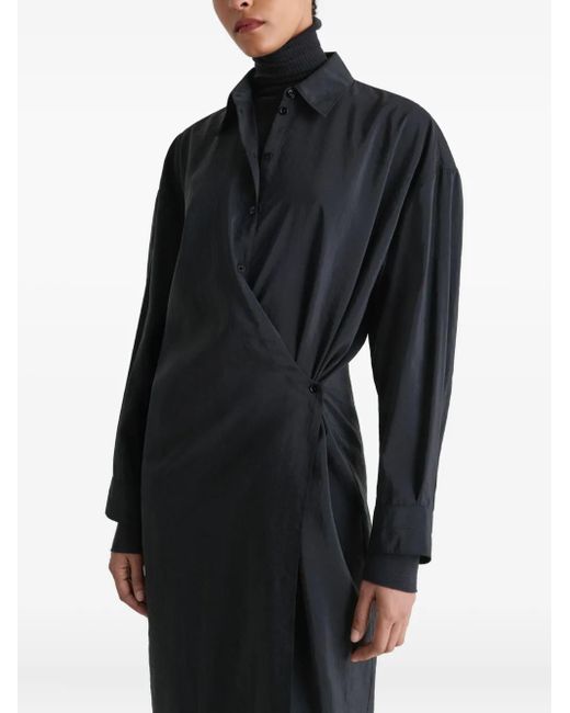 Lemaire Black Twisted-Detail Midi Dress