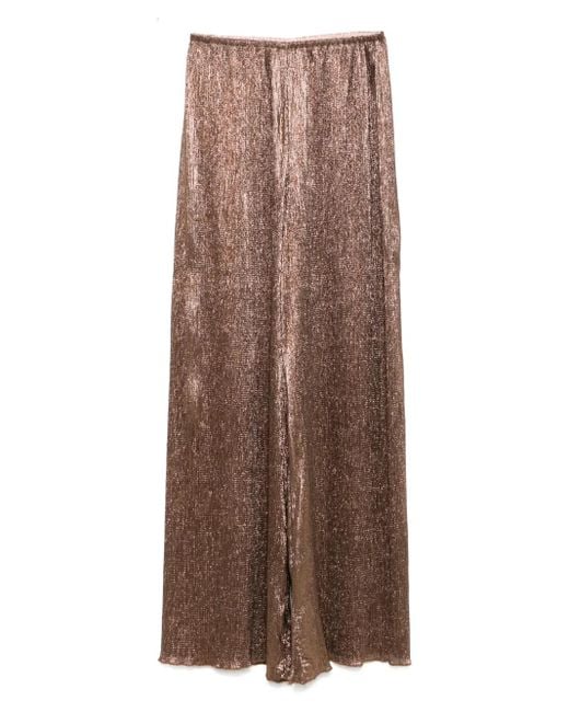 Forte_forte Brown Metallic-Threading Trousers