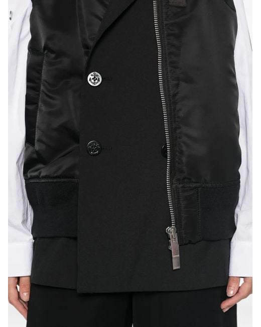 Chaleco Con Bolsillo Con Ribete Sacai de color Black