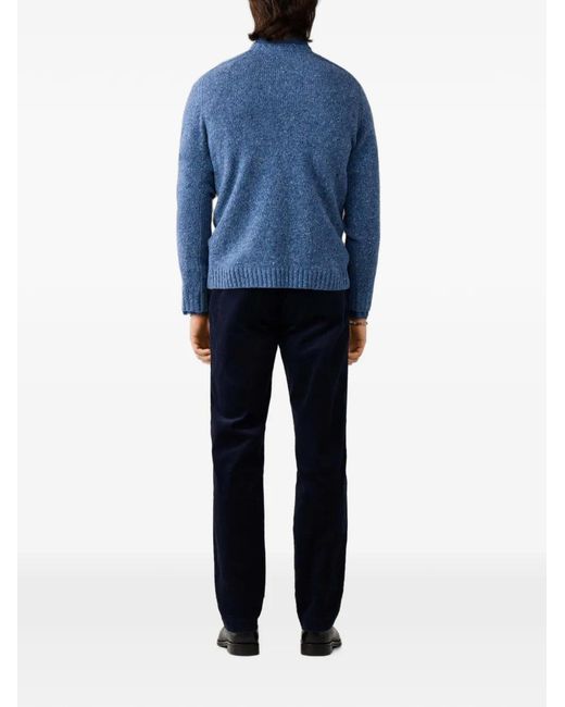 Hackett Blue Crew-Neck Wool Sweater for men