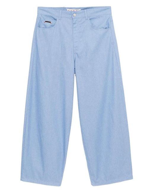 Pantalon En Coton À Coupe Ample Marni pour homme en coloris Blue