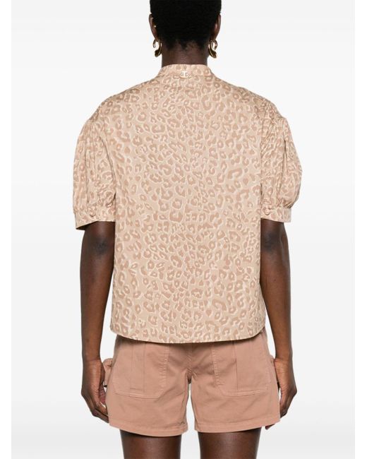 Twin Set Natural Animal-print Cotton Shirt