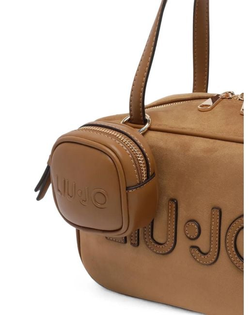 Liu Jo Brown Logo-Patch Tote Bag