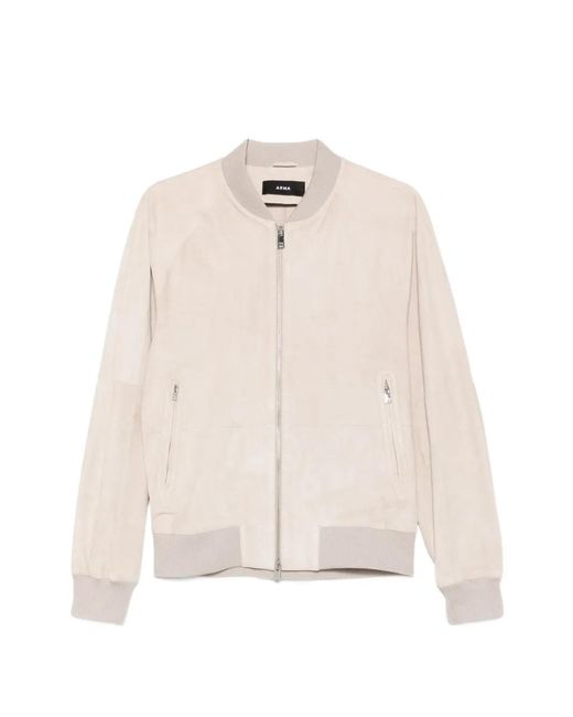 Arma Natural Suede Bomber Jacket for men