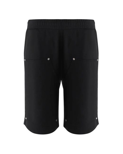 44 Label Group Black Casual Studded-Pocket Cotton Shorts