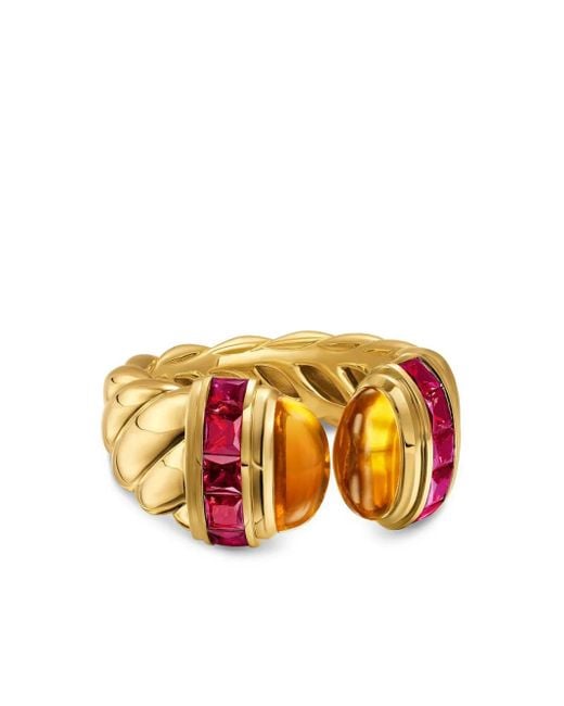 David Yurman Orange 18Kt Citrine And Tourmaline Ring
