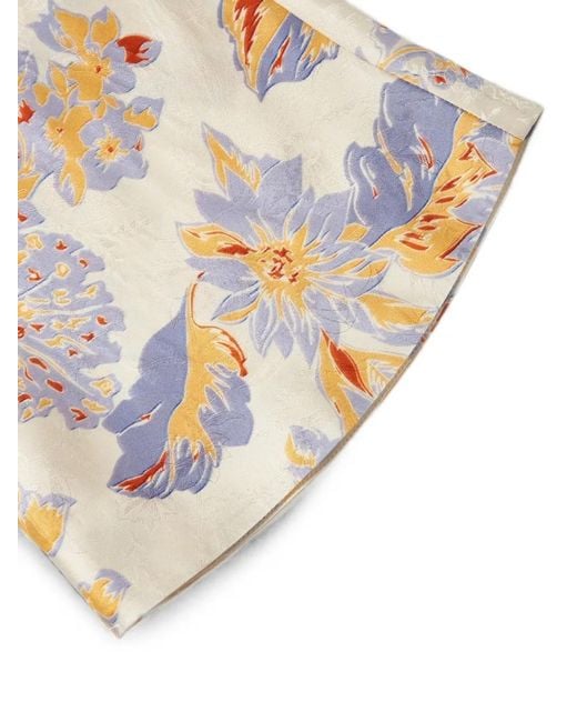 Shanghai Tang White Scholar Floral-Print Silk Jacket