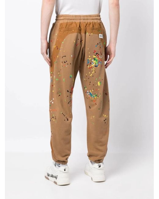 Mostly Heard Rarely Seen Natural Warped Paint-Embroidered Track Pants for men