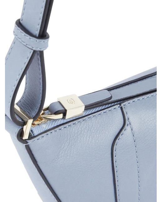 Piquadro Blue Grained-Leather Belt Bag