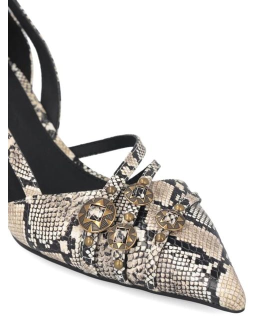 Pinko Metallic Snakeskin-Effect Pumps