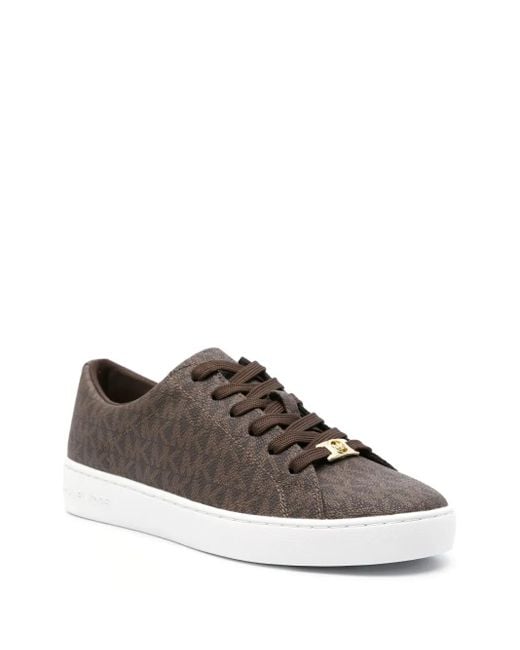 MICHAEL Michael Kors Brown Keaton Logo-Print Sneakers