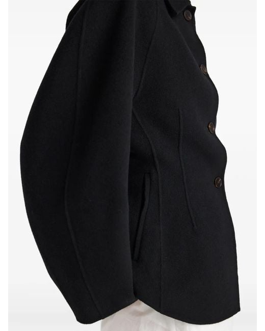Abrigo Con Botones Rohe de color Black