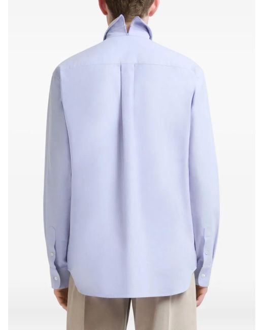 メンズ Marni コントラストカラー シャツ Blue