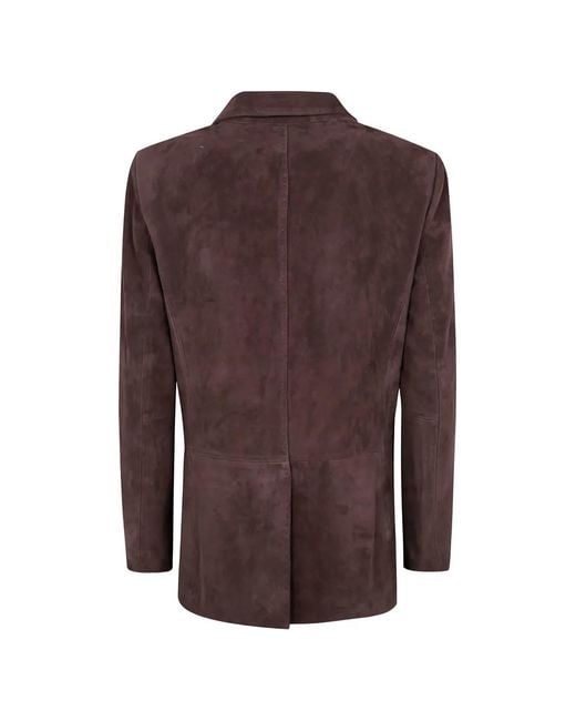 Seventy Brown Double-Breasted Suede Jacket
