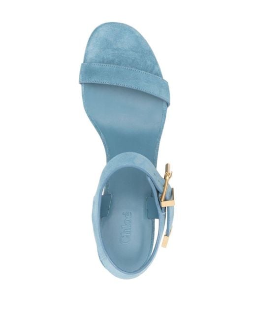 Chloé Blue Rebecca 70mm Wedge Sandals