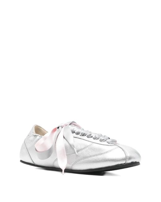 Repetto Ribbon Lace Sneakers in White | Lyst