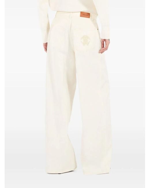 Roberto Cavalli White Python-Print Trousers