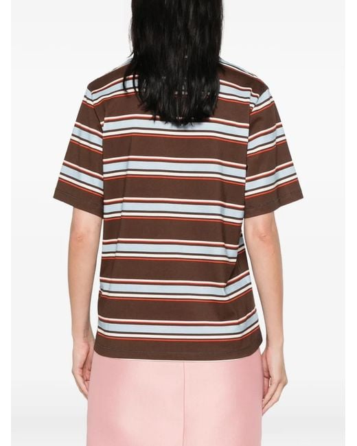 Stine Goya Brown Striped Short-Sleeve T-Shirt