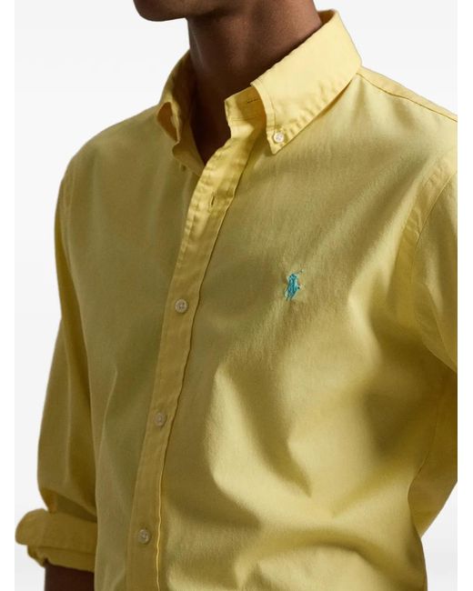 Polo Ralph Lauren Yellow Polo Pony Long-Sleeved Shirt for men