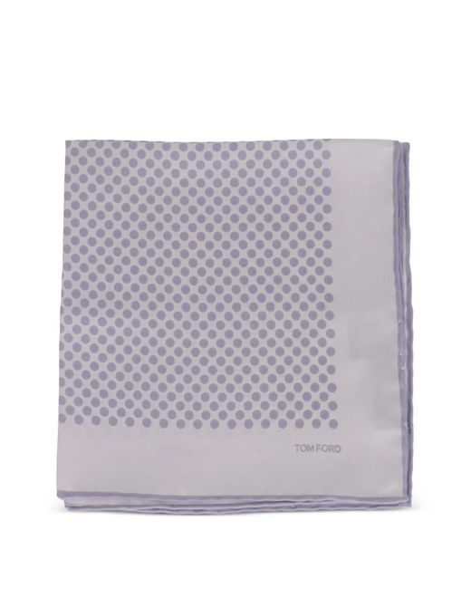 Tom Ford Gray Polka-Dot Pocket Square for men