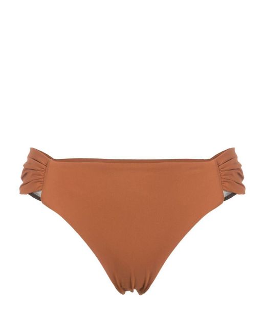 Nensi Dojaka Gathered-detail Bikini Bottoms in Brown | Lyst