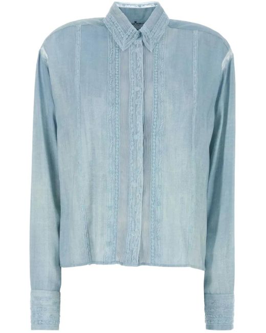 Camicia Con Ricamo di Ermanno Scervino in Blue