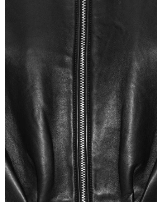 ROTATE BIRGER CHRISTENSEN Black Collared Leather Jacket
