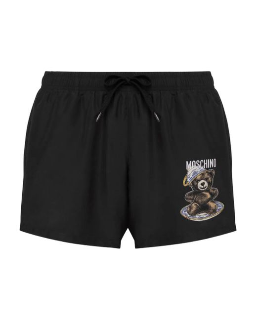Moschino Zwembroek Met Teddybeerprint in het Black voor heren