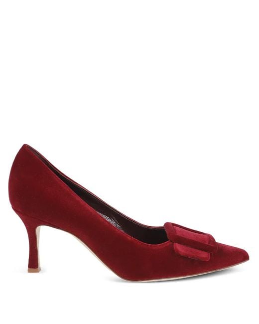 Manolo Blahnik バックル パンプス 50Mm Red