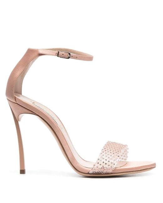 Casadei Pink 100Mm Blade Twenties Satin Sandals