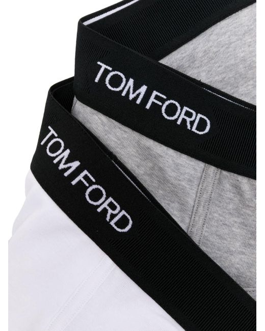 Pack de 2 bragas con logo en la cinturilla Tom Ford de hombre de color Black