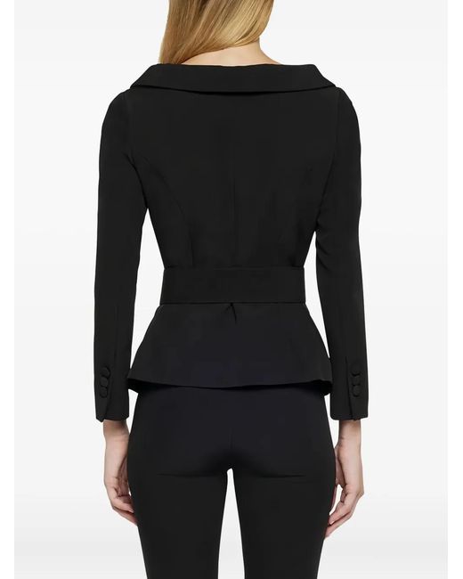 SIMONA CORSELLINI Black Belted Double-Breasted Jacket