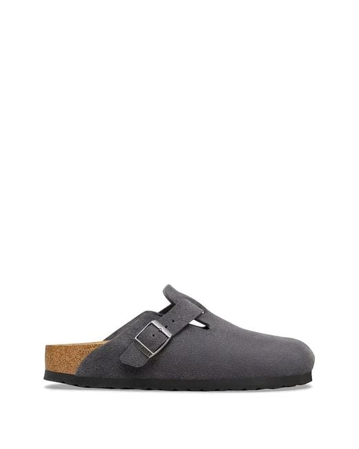 Birkenstock White Boston Buckle-Fastening Mules