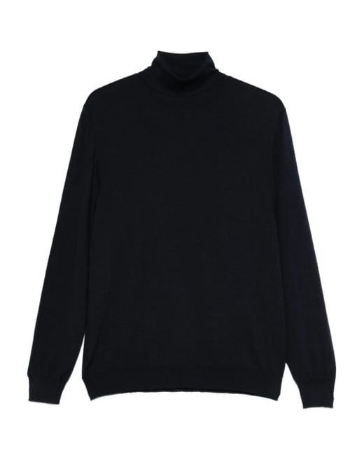 Kiton Black Turtleneck Sweater for men