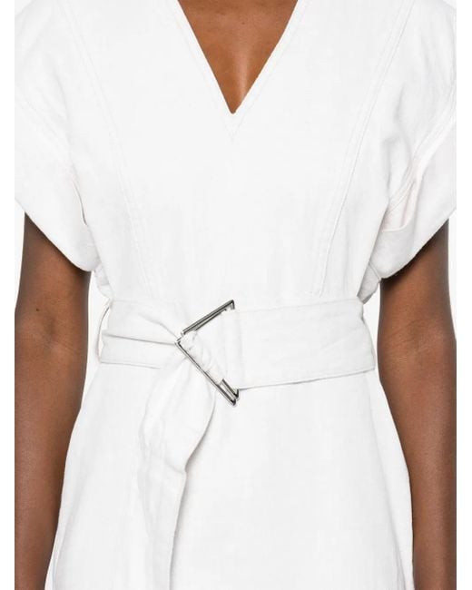 IRO White Dorama Short-Sleeve Dress