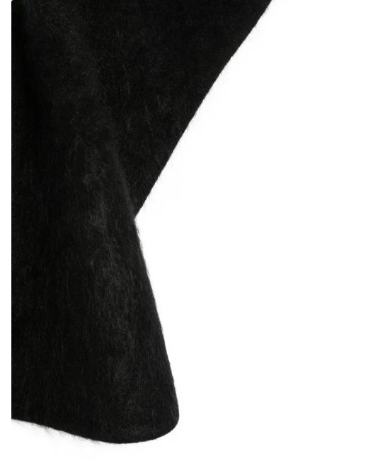 Soft Goat Black Fuzzy Triangular Scarf