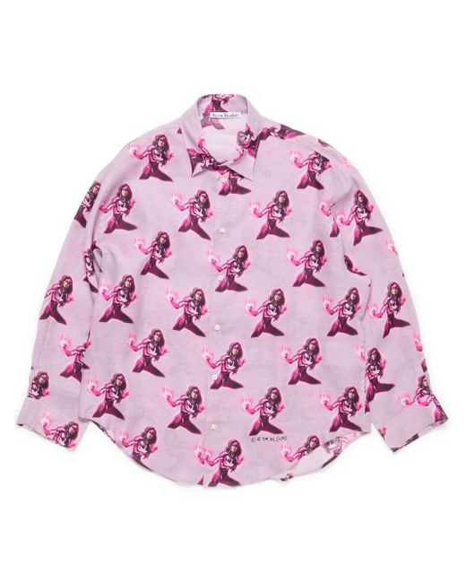 Acne Hemd mit Print in Pink für Herren