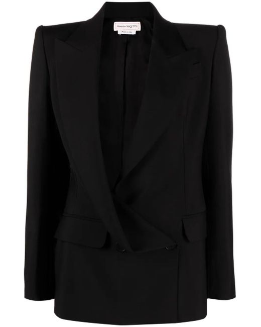 Alexander McQueen Black Asymmetrischer Blazer