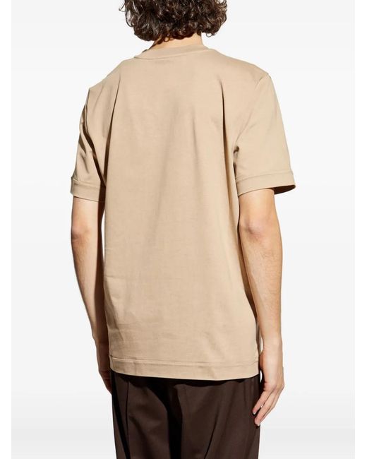 Moncler Natural Logo-Patch Cotton T-Shirt for men