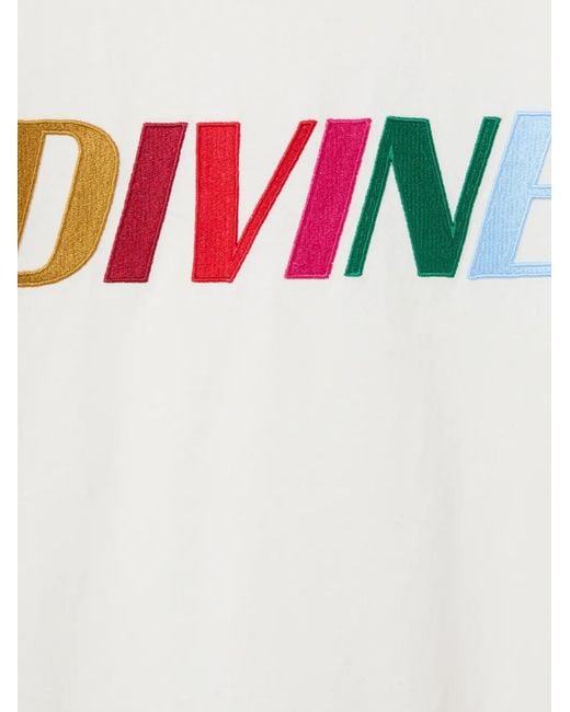 LaDoubleJ White Embroidered T-Shirt