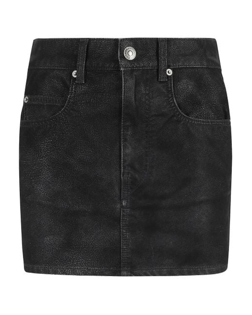 Falda Corta Con Parche Del Logo Isabel Marant de color Black