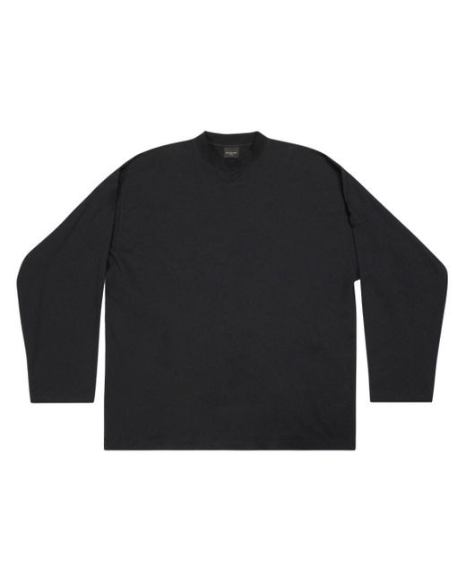 Balenciaga Black Drop-shoulder Crew-neck T-shirt for men